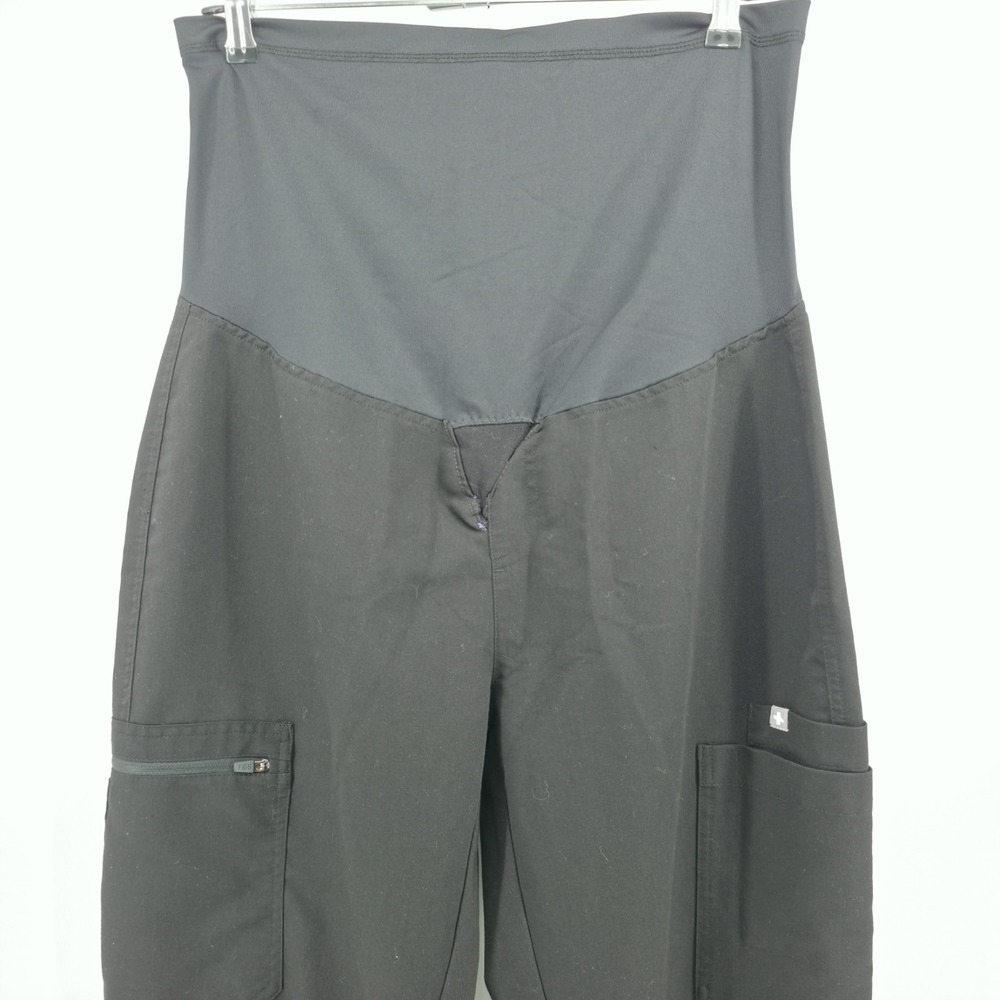 Figs Yola Maternity Scrub Pants Women's Medium Black 30" Inseam W21SW2035